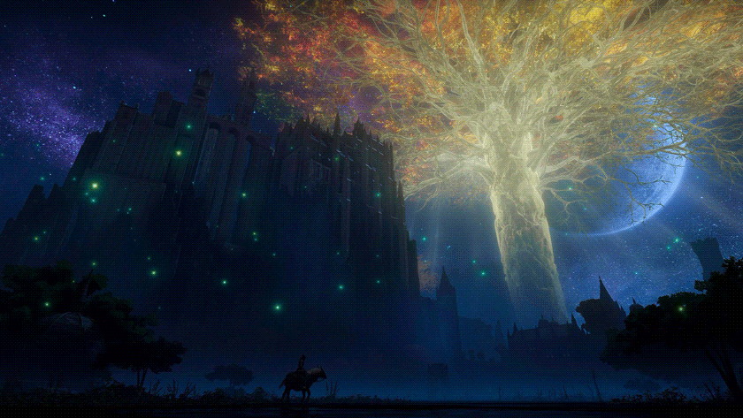 gif of the landscape of The Lands Between